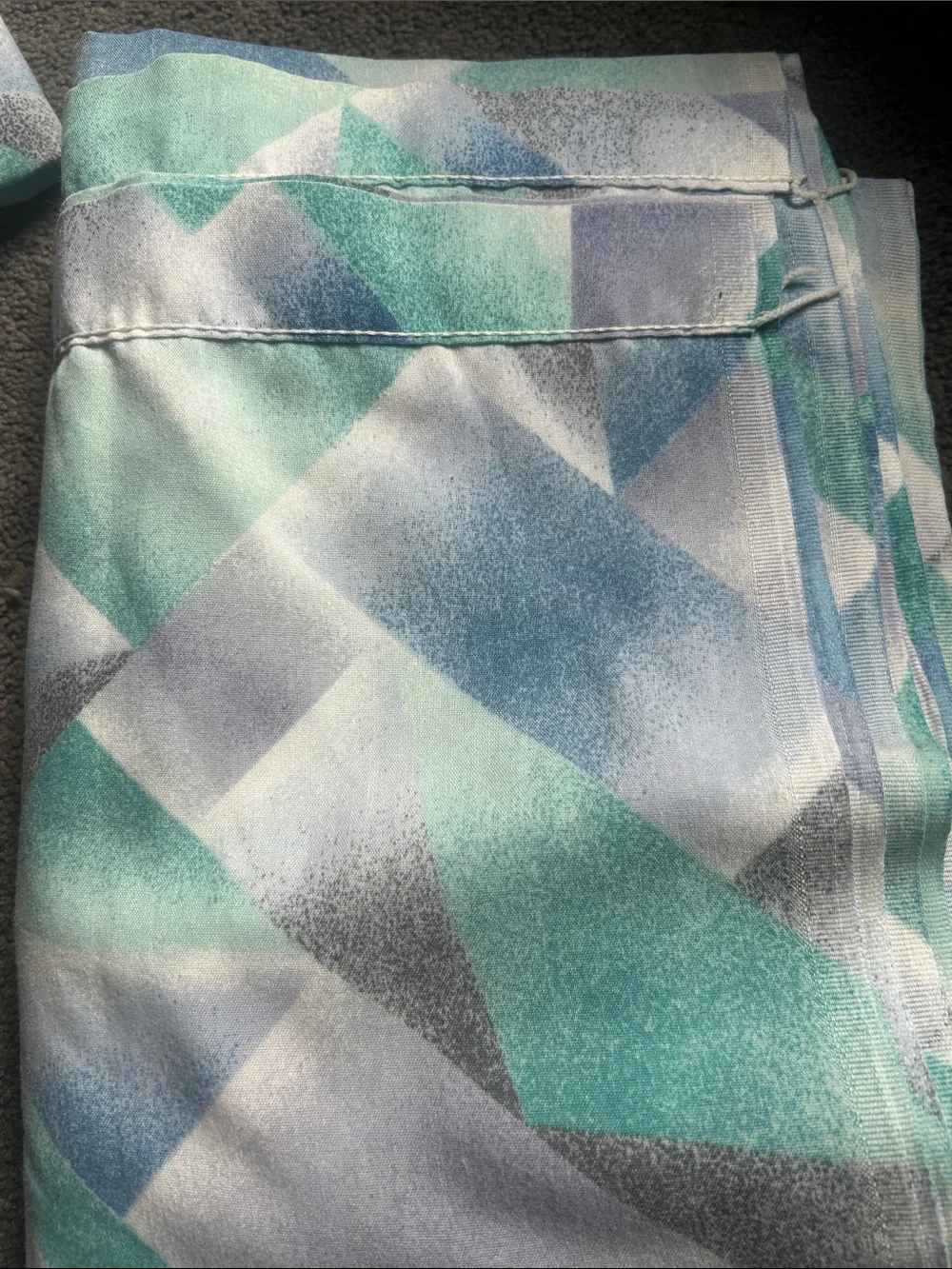 Vintage Rare Thomaston Mills Georgia Geometric Twin sheet set w 1 pillow case